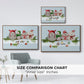 Fluffy Christmas Owls on Branch - Floater Framed Canvas Print