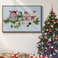 Fluffy Christmas Owls on Branch - Floater Framed Canvas Print