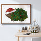Christmas Holly Hedgehog - Floater Framed Canvas Print