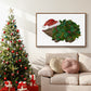 Christmas Holly Hedgehog - Floater Framed Canvas Print
