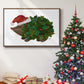 Christmas Holly Hedgehog - Floater Framed Canvas Print