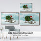 Christmas Holly Hedgehog Sledding - Floater Framed Canvas Print