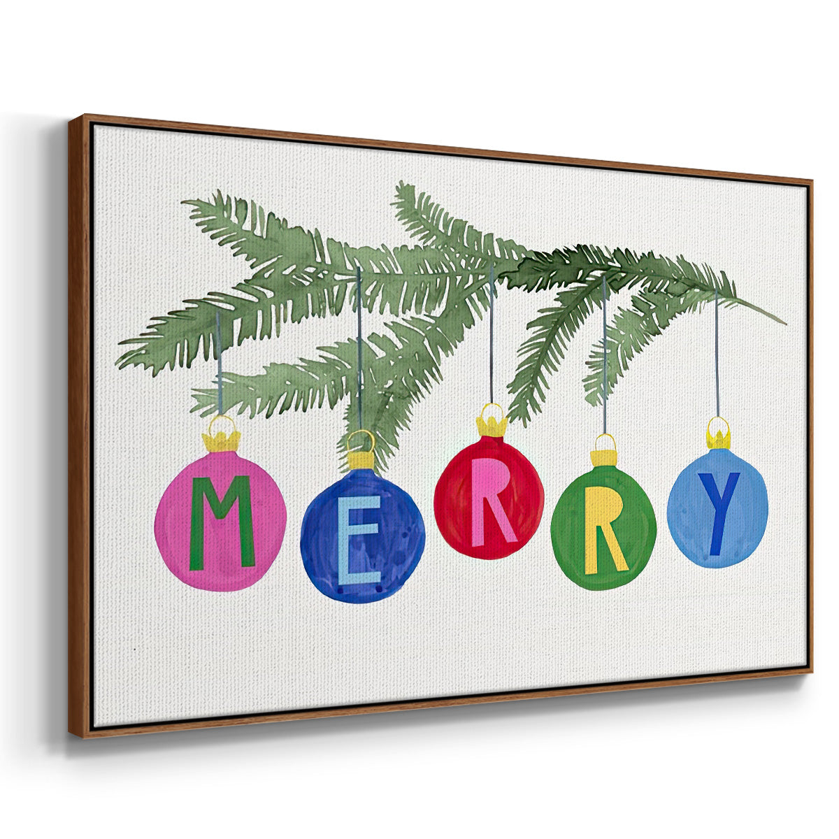 Colorful Christmas Collection A - Floater Framed Canvas Print