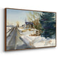 Congregational Church in Winter - Floater Framed Canvas Print