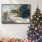 Congregational Church in Winter - Floater Framed Canvas Print