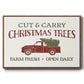 Christmas Farm Sign II - Floater Framed Canvas Print