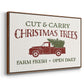 Christmas Farm Sign II - Floater Framed Canvas Print