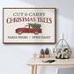 Christmas Farm Sign II - Floater Framed Canvas Print