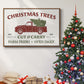 Christmas Farm Sign Collection A - Floater Framed Canvas Print