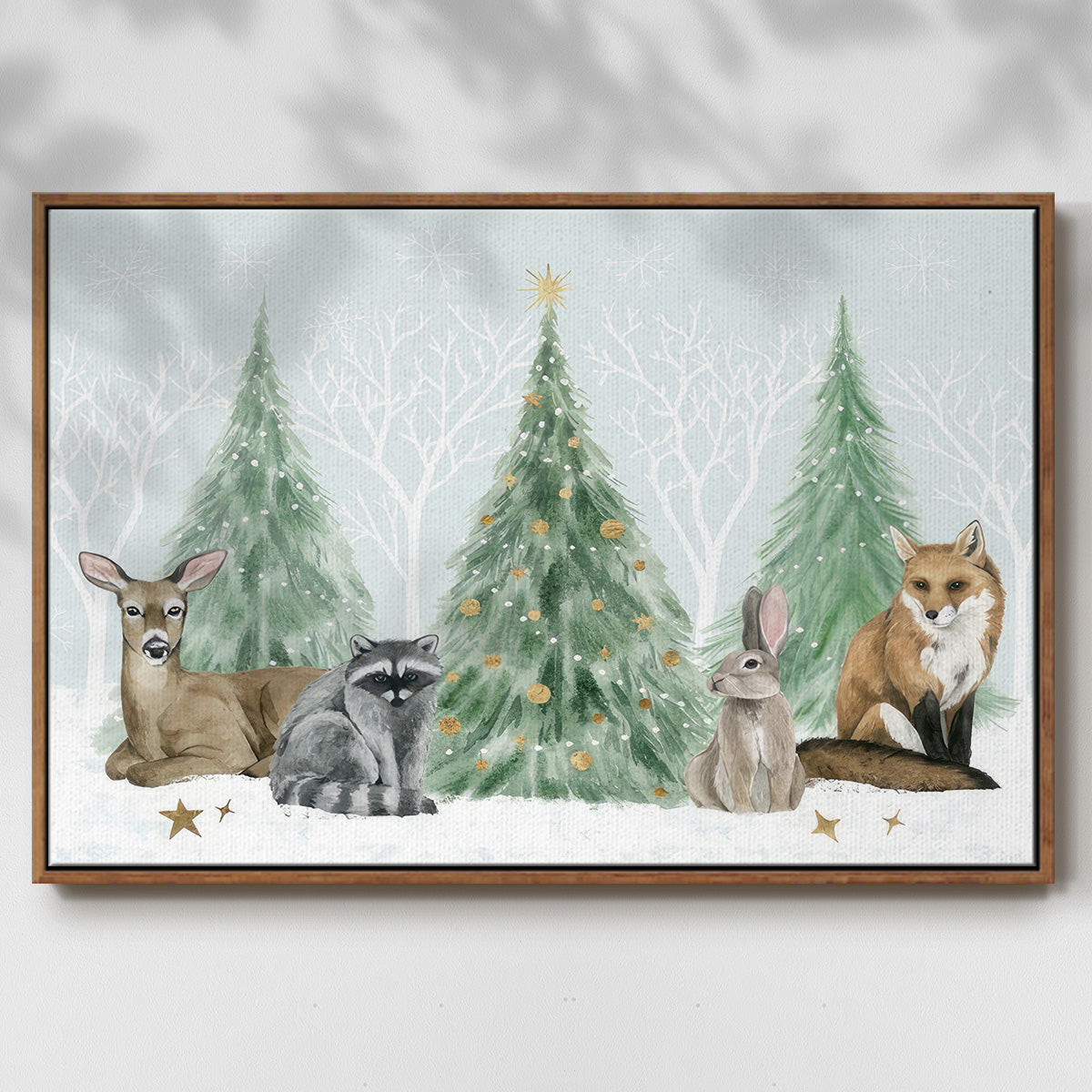 Christmas in the Forest Collection A - Floater Framed Canvas Print