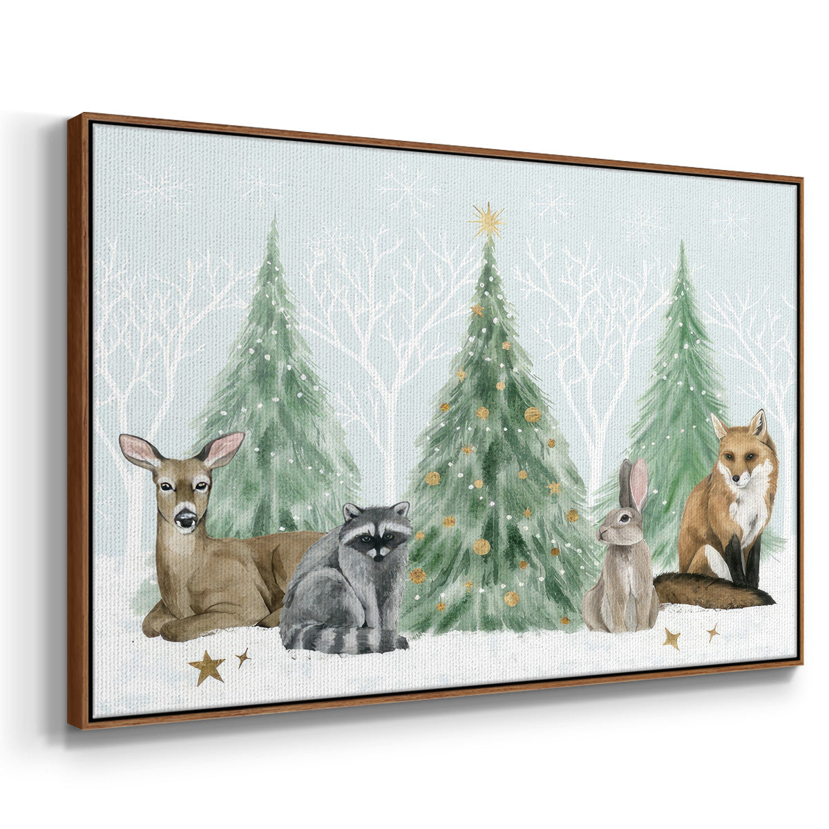 Christmas in the Forest Collection A - Floater Framed Canvas Print