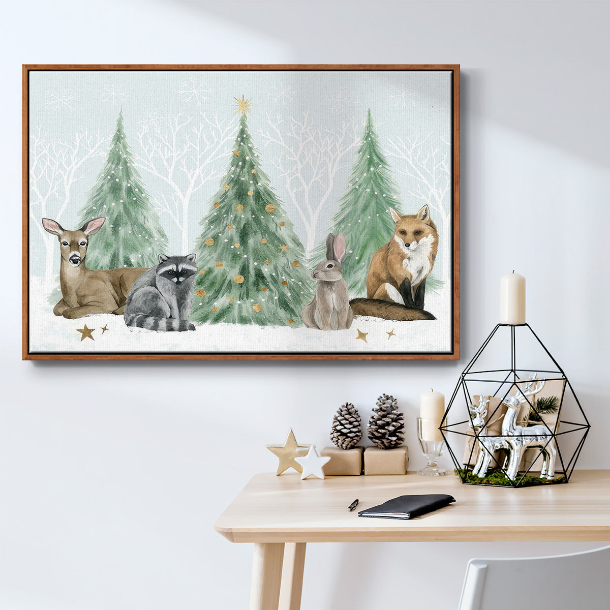 Christmas in the Forest Collection A - Floater Framed Canvas Print