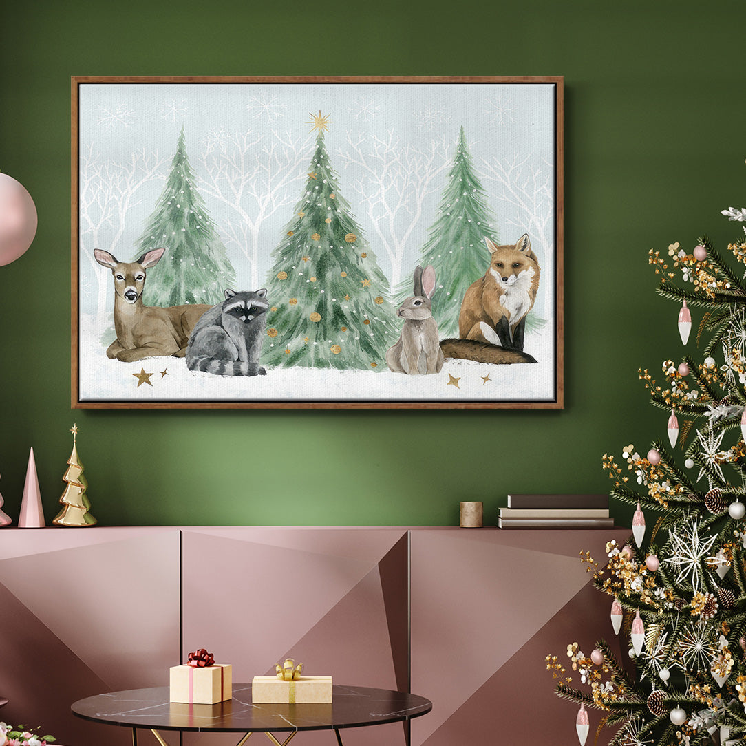 Christmas in the Forest Collection A - Floater Framed Canvas Print