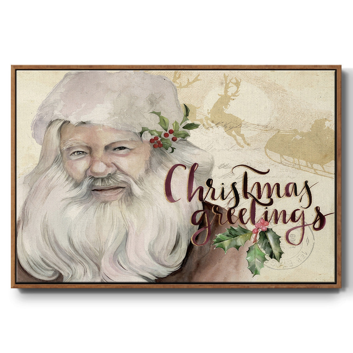 Christmas Greetings Collection A - Floater Framed Canvas Print