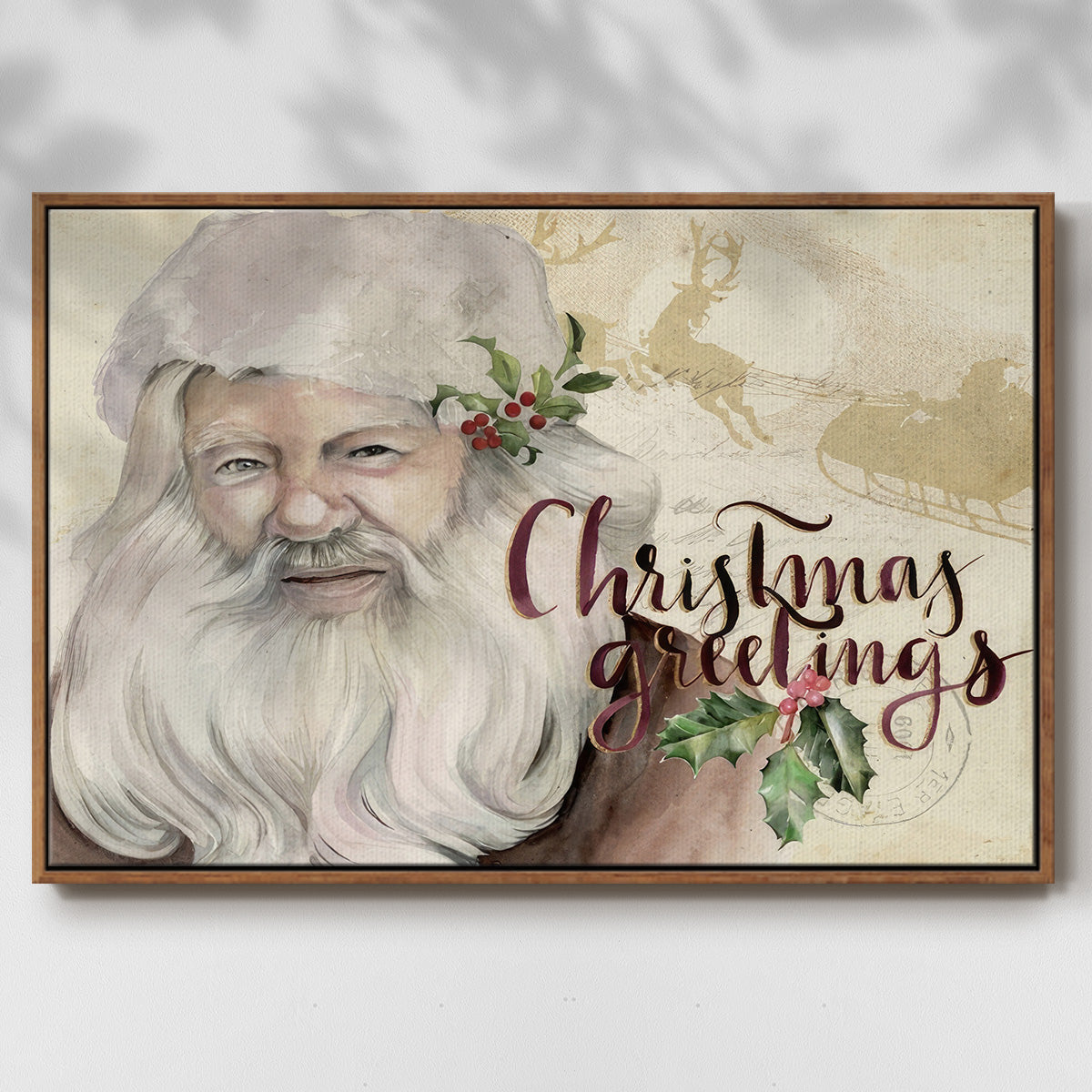 Christmas Greetings Collection A - Floater Framed Canvas Print