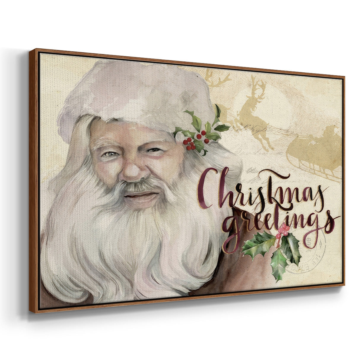 Christmas Greetings Collection A - Floater Framed Canvas Print