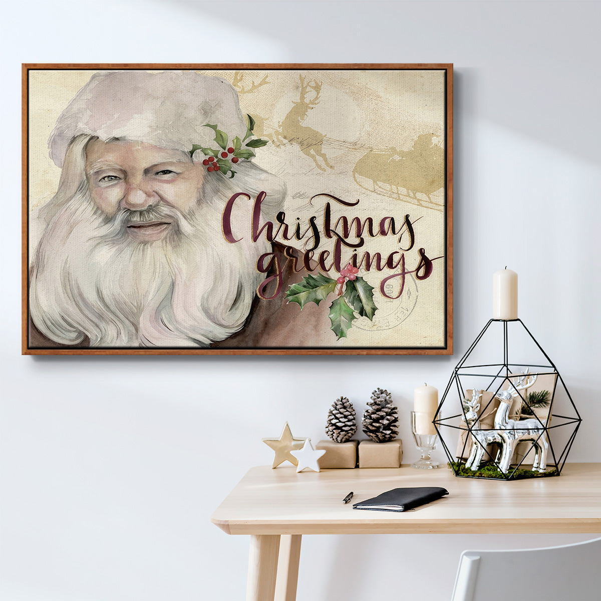 Christmas Greetings Collection A - Floater Framed Canvas Print