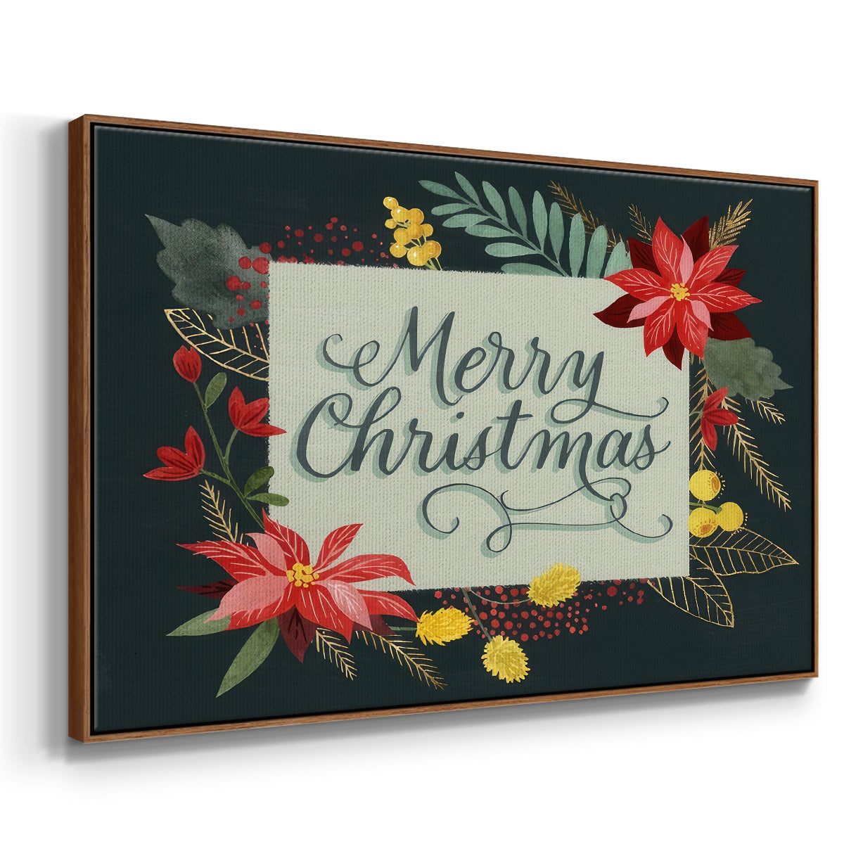 Bright Christmas Night I - Floater Framed Canvas Print