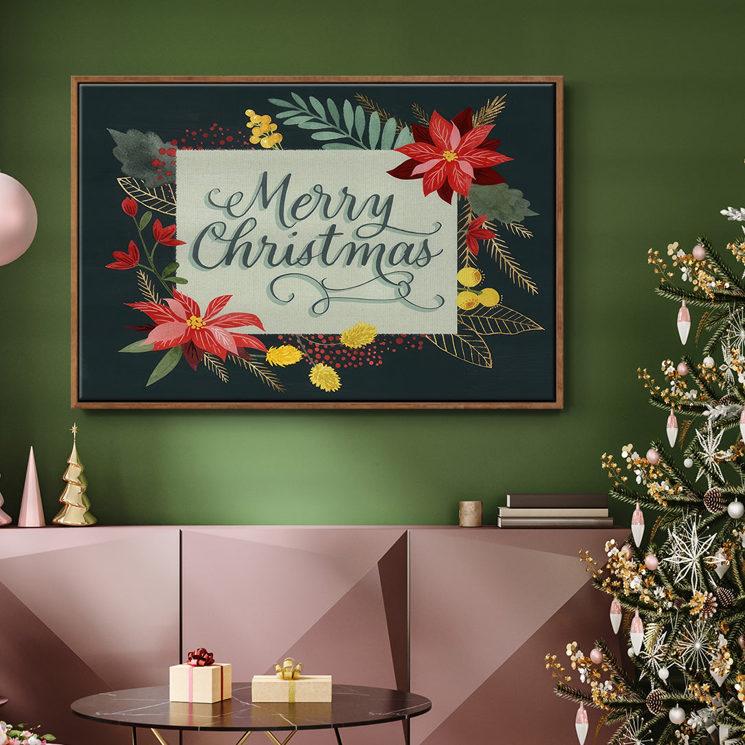 Bright Christmas Night I - Floater Framed Canvas Print
