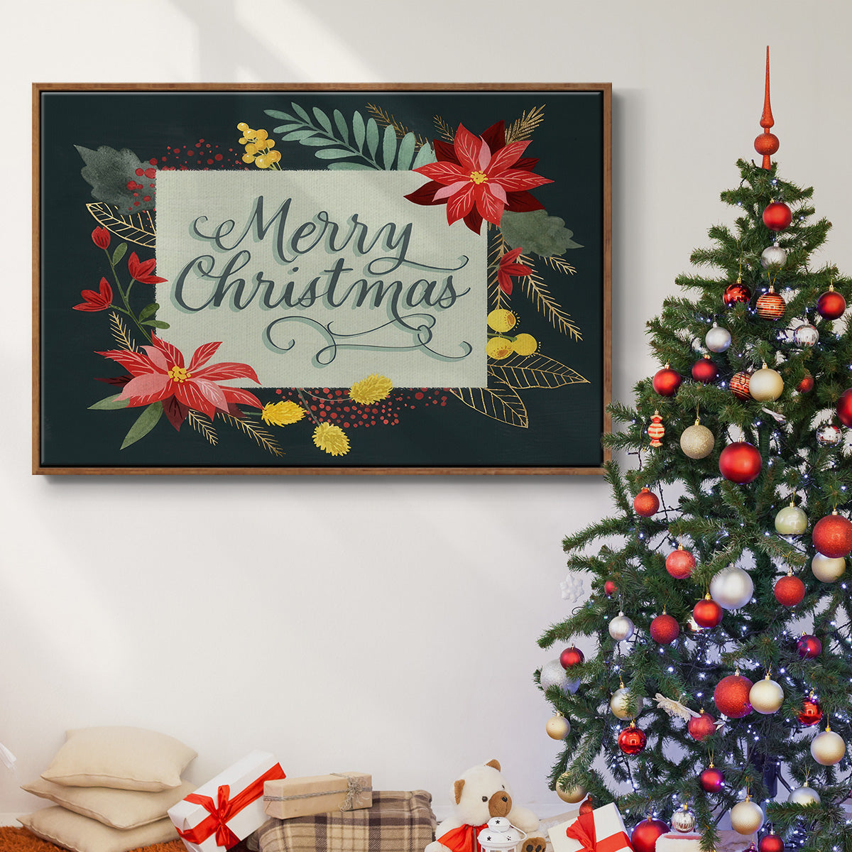 Bright Christmas Night I - Floater Framed Canvas Print