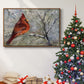 Cardinal in Snow II - Floater Framed Canvas Print