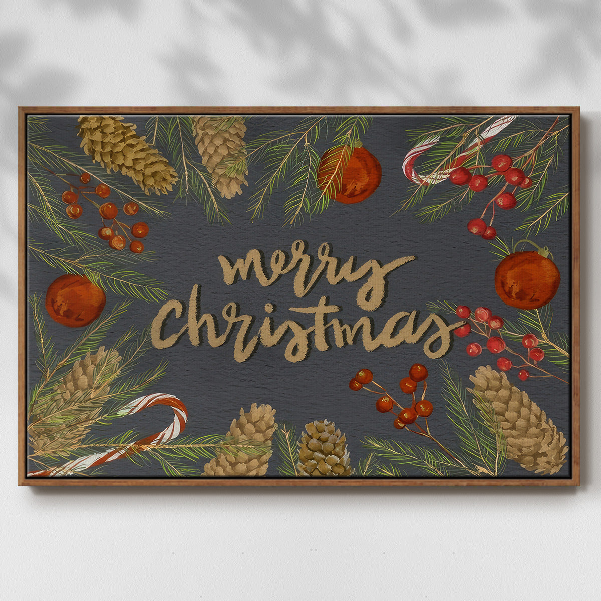 Holiday Sentiment I - Floater Framed Canvas Print