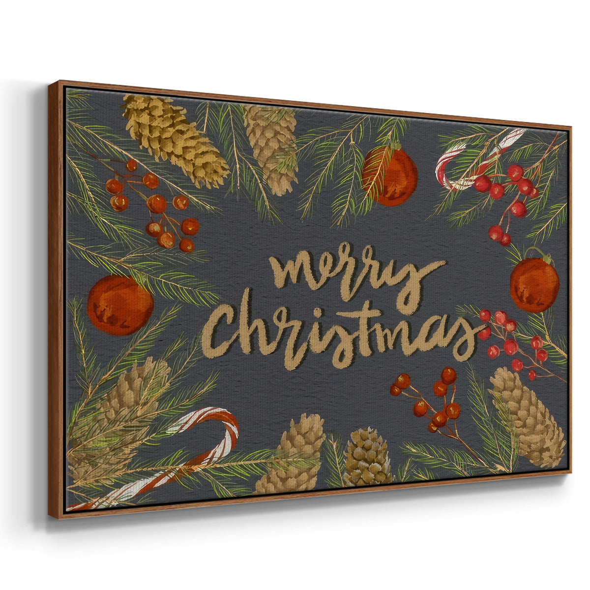 Holiday Sentiment I - Floater Framed Canvas Print