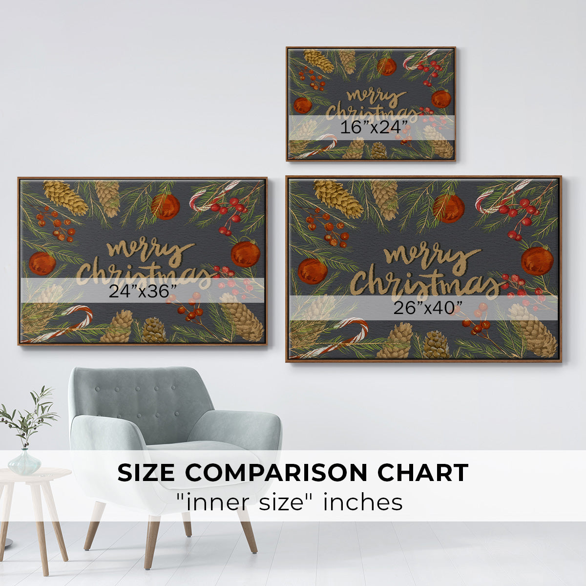 Holiday Sentiment I - Floater Framed Canvas Print
