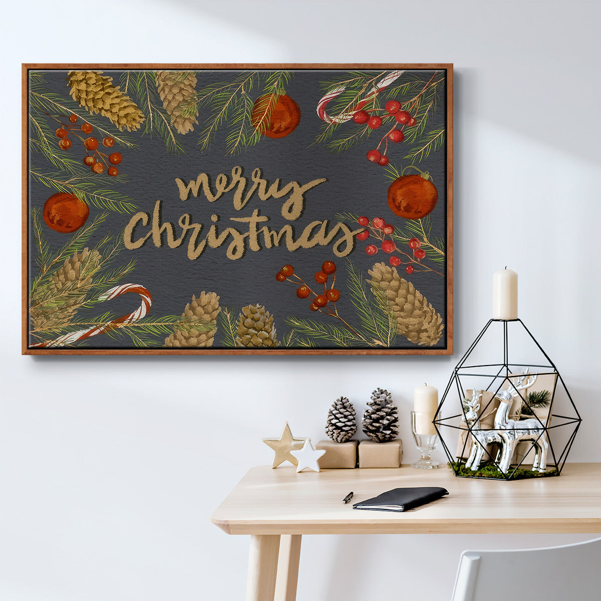Holiday Sentiment I - Floater Framed Canvas Print