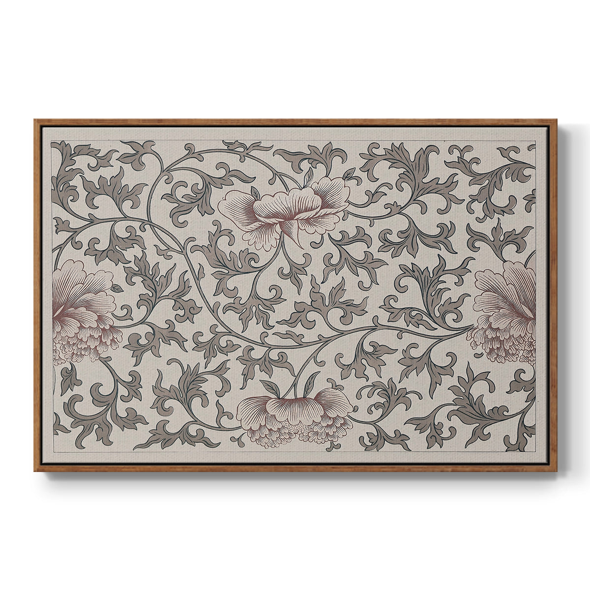 Vintage Abstract Print XVII - Floater Framed Canvas Print