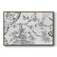 Vintage Abstract Print XIX - Floater Framed Canvas Print