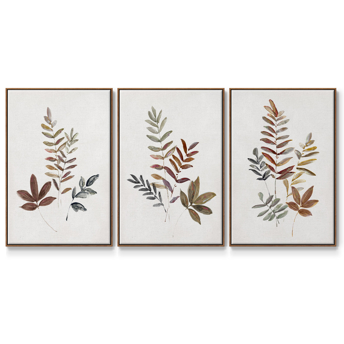 Autumn Leaves I - Floater Framed Canvas Set