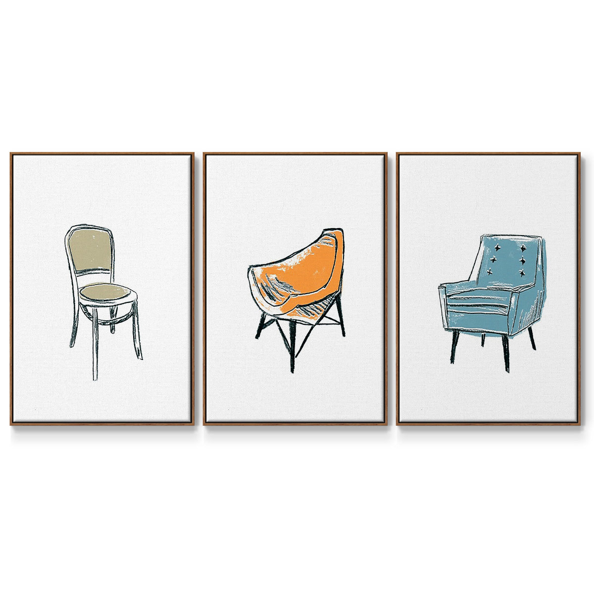 Take a Seat X - Floater Framed Canvas Set