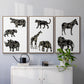 Ornamental Safari Animals I - Floater Framed Canvas Set