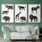 Ornamental Safari Animals I - Floater Framed Canvas Set