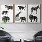 Ornamental Safari Animals I - Floater Framed Canvas Set
