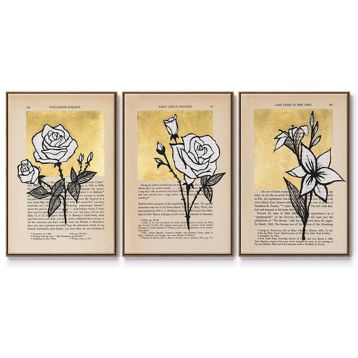 Floral Diary I - Floater Framed Canvas Set