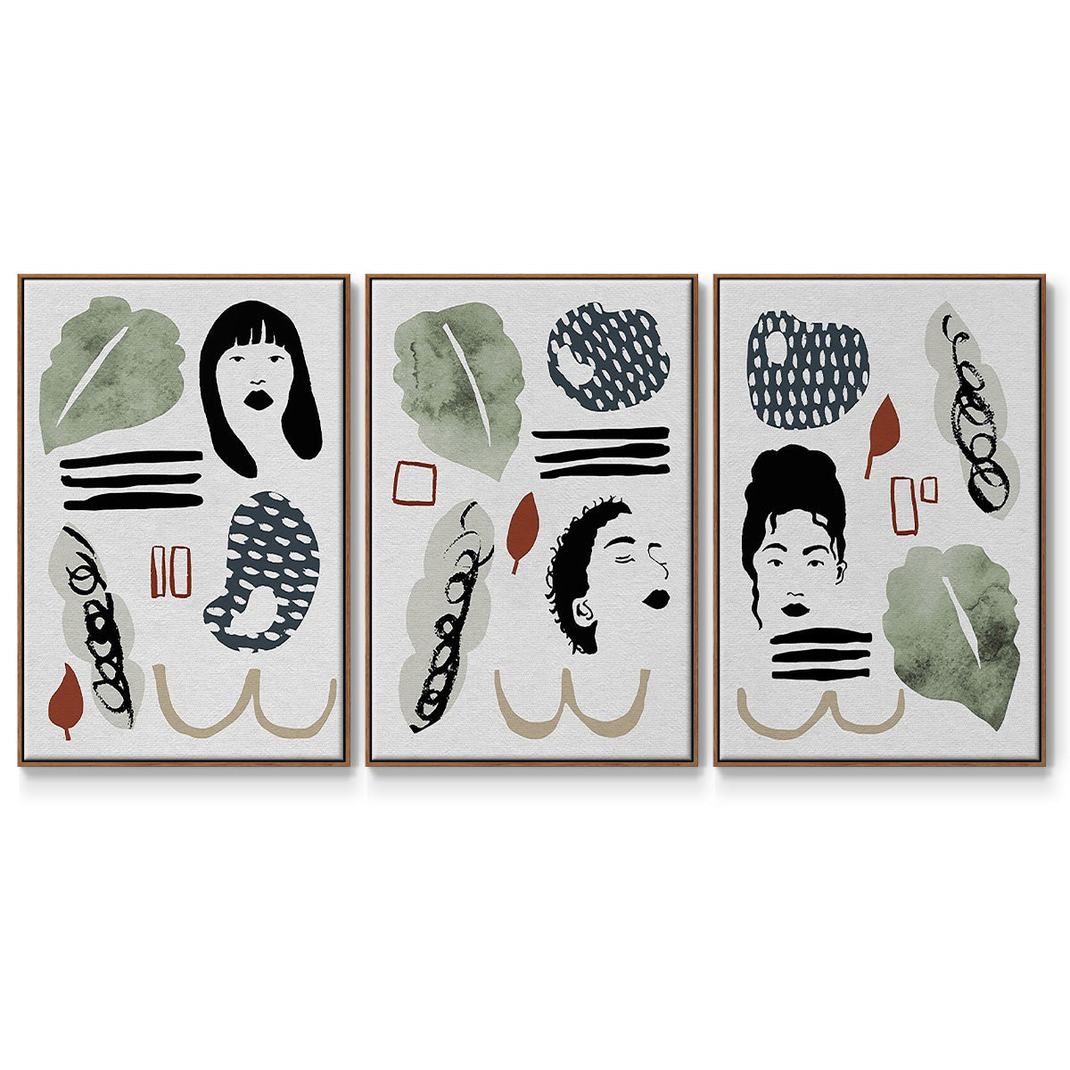 Collected Mindfulness I - Floater Framed Canvas Set