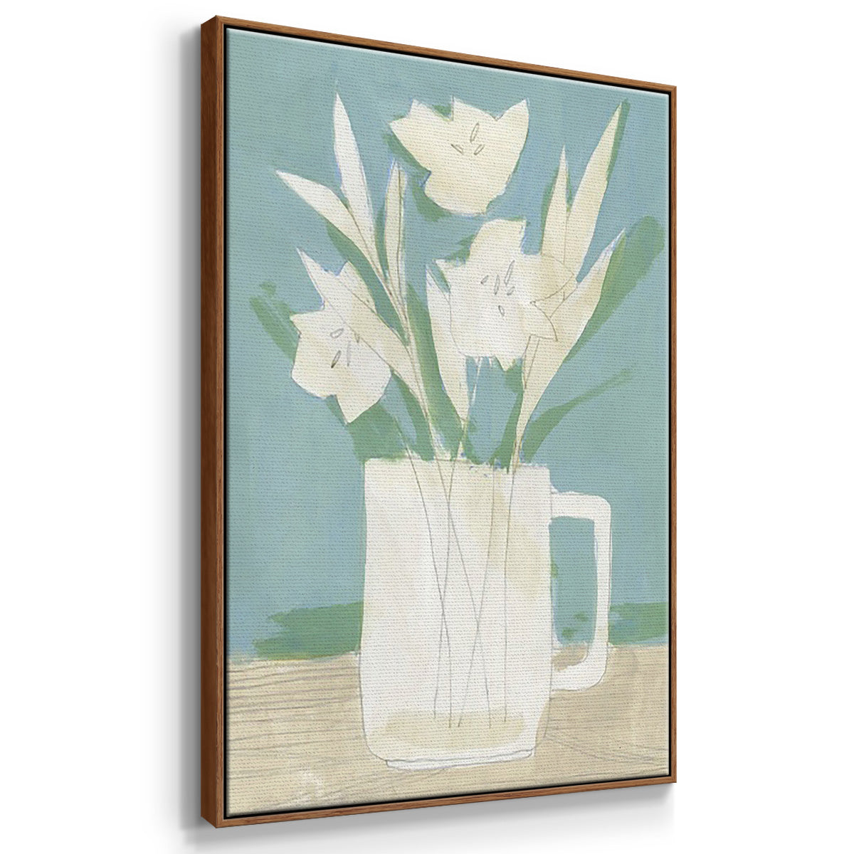 Muted Spring Arrangement I - Floater Framed Canvas Set