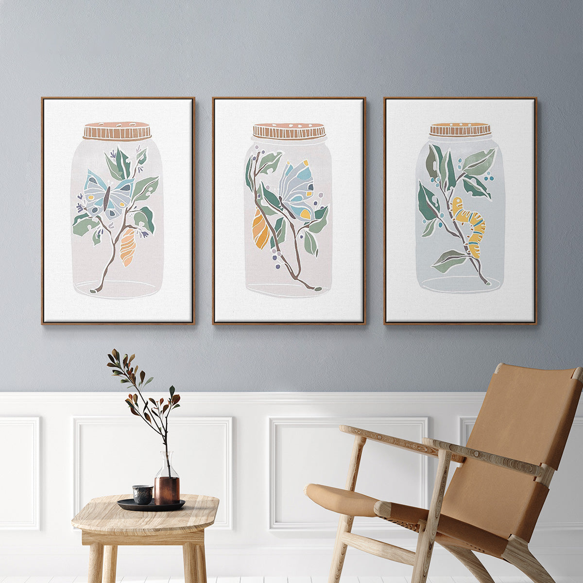 Nature Jar I - Floater Framed Canvas Set