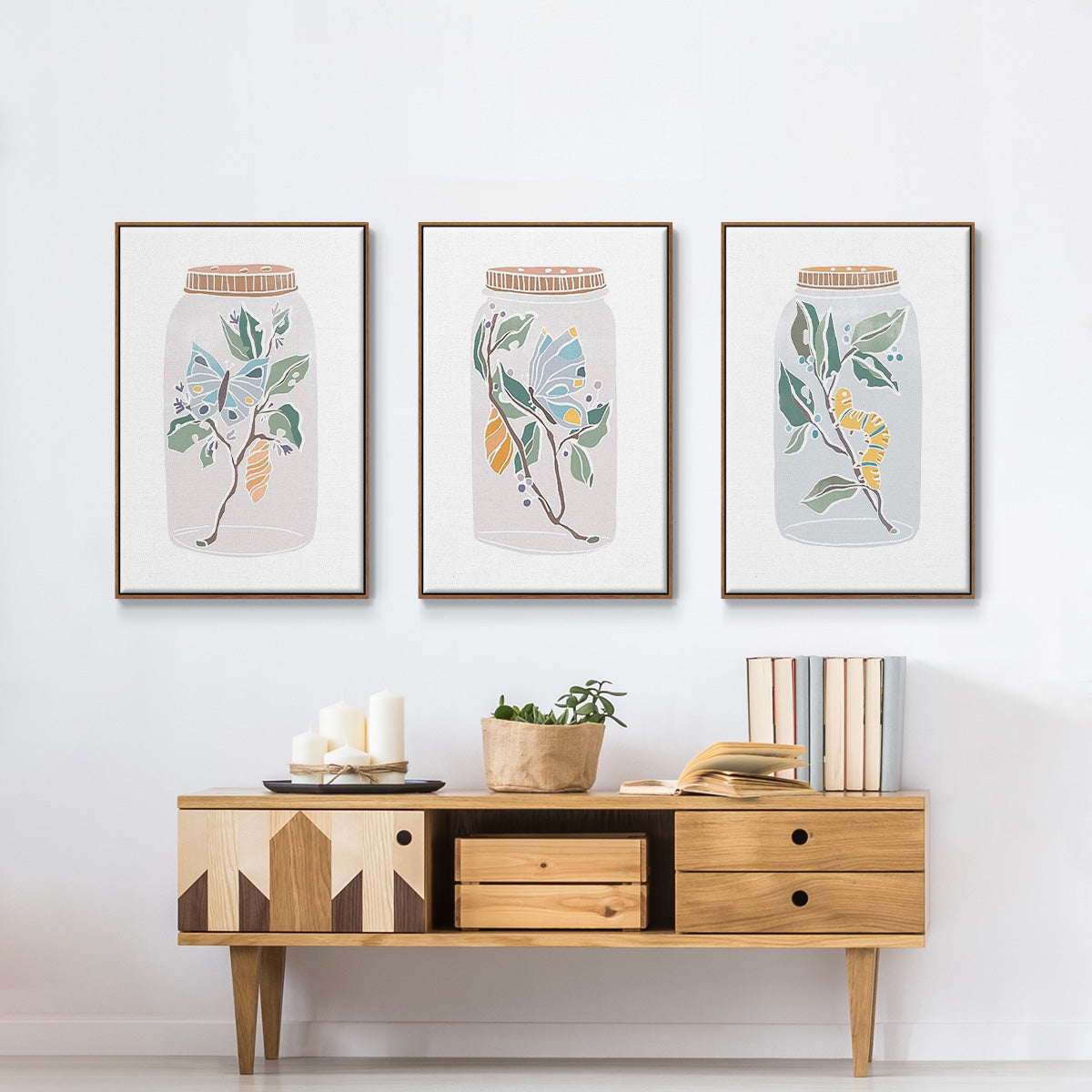 Nature Jar I - Floater Framed Canvas Set