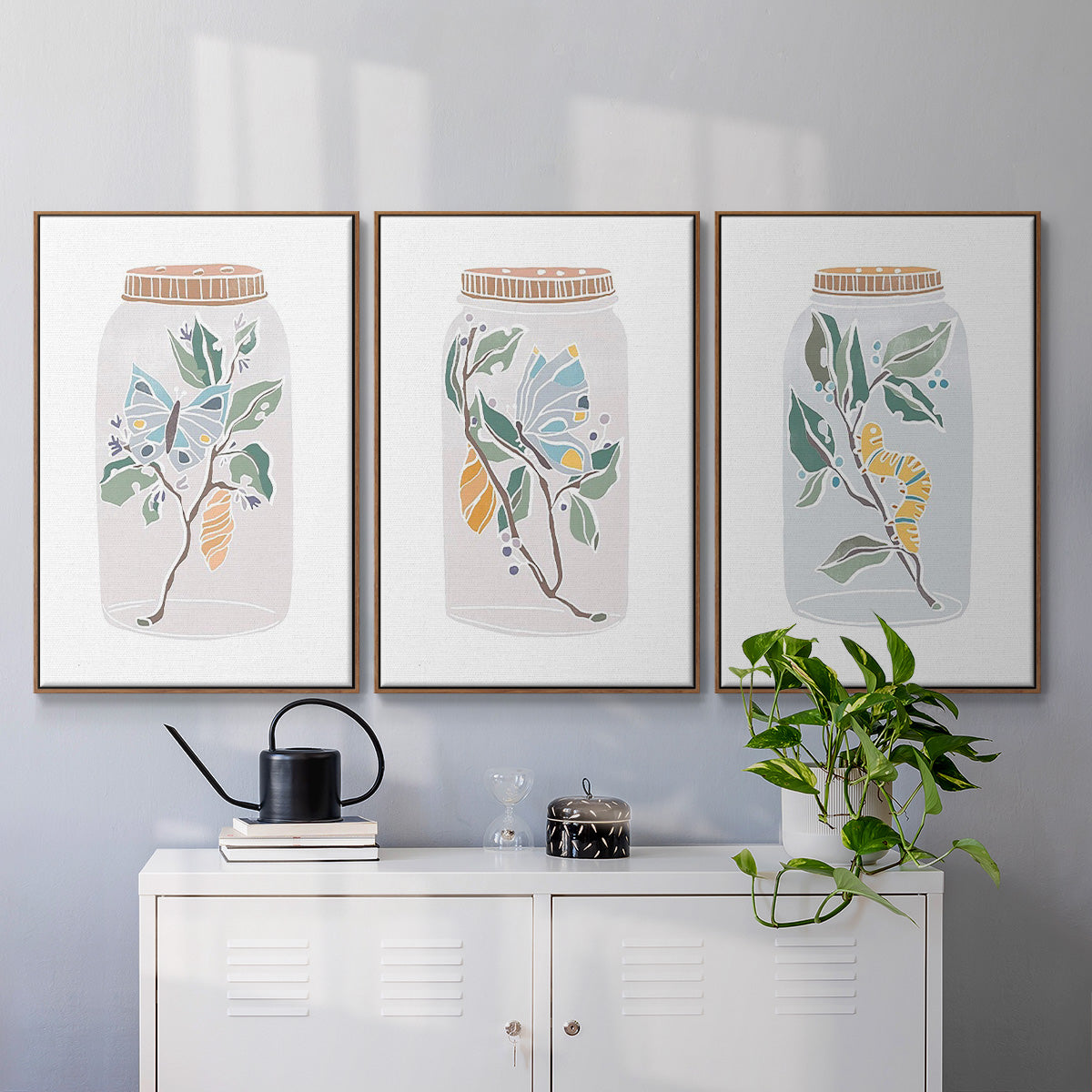 Nature Jar I - Floater Framed Canvas Set