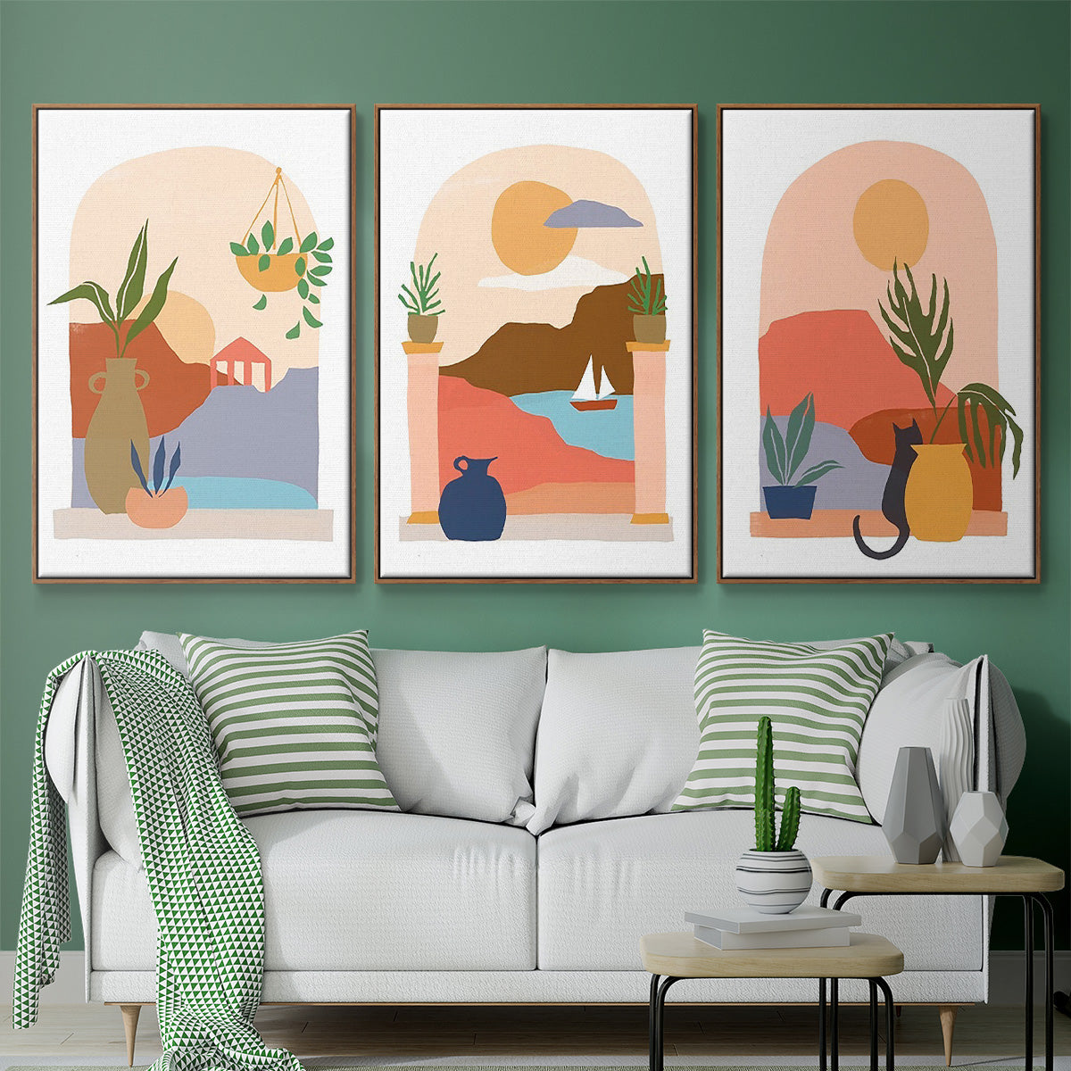 Paper Scene I - Floater Framed Canvas Set