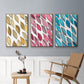 Patterned Leaf Shapes I - Floater Framed Canvas Set