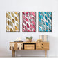 Patterned Leaf Shapes I - Floater Framed Canvas Set