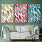 Patterned Leaf Shapes I - Floater Framed Canvas Set