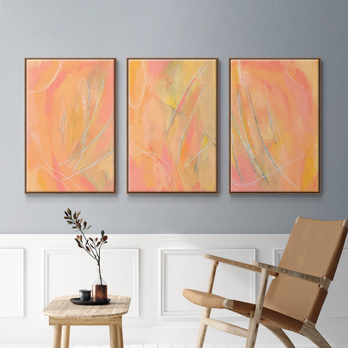 Peach Bliss I - Floater Framed Canvas Set