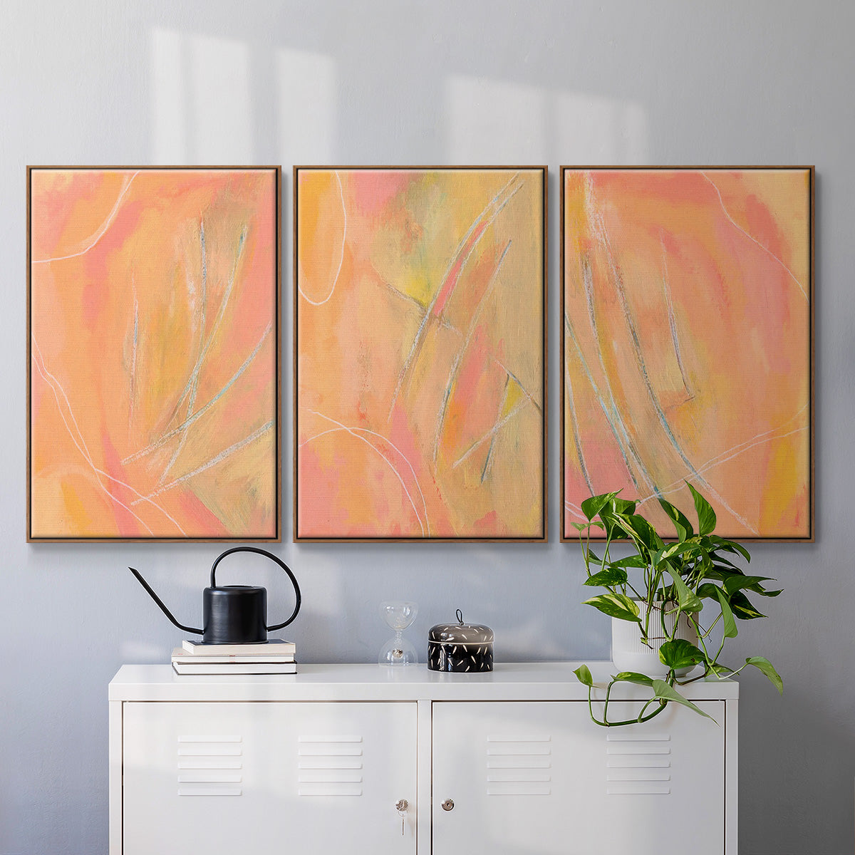 Peach Bliss I - Floater Framed Canvas Set