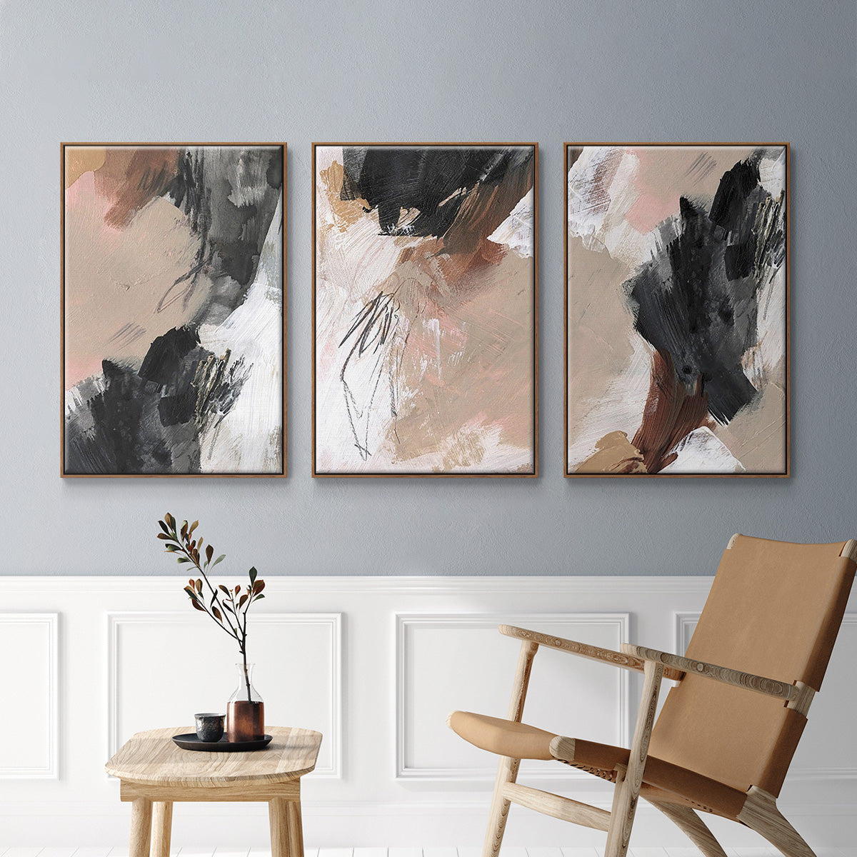 Unbleached Neutrals IV - Floater Framed Canvas Set