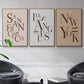 Neutral City Center Type I - Floater Framed Canvas Set